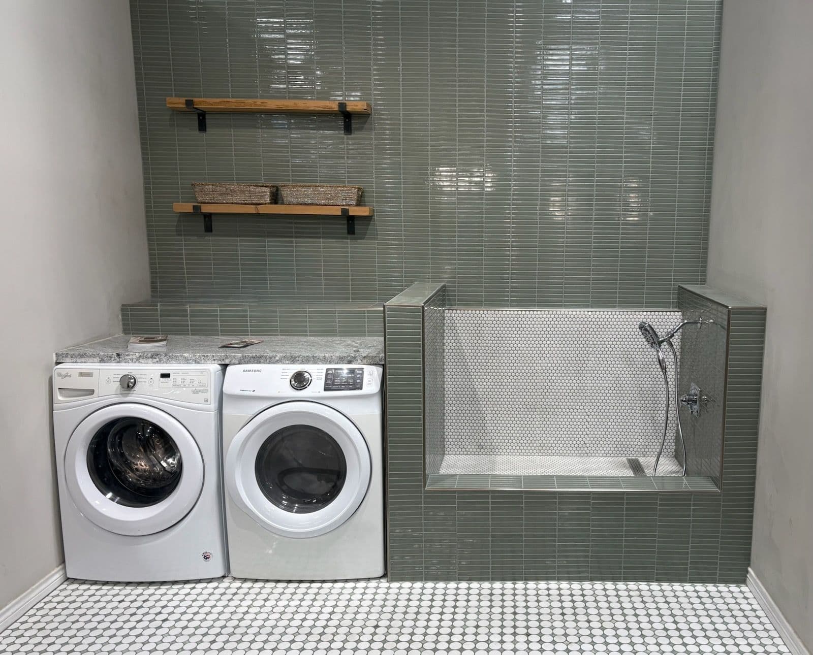 Innovative Home Upgrade with Tile Installation and Dog Wash Area image